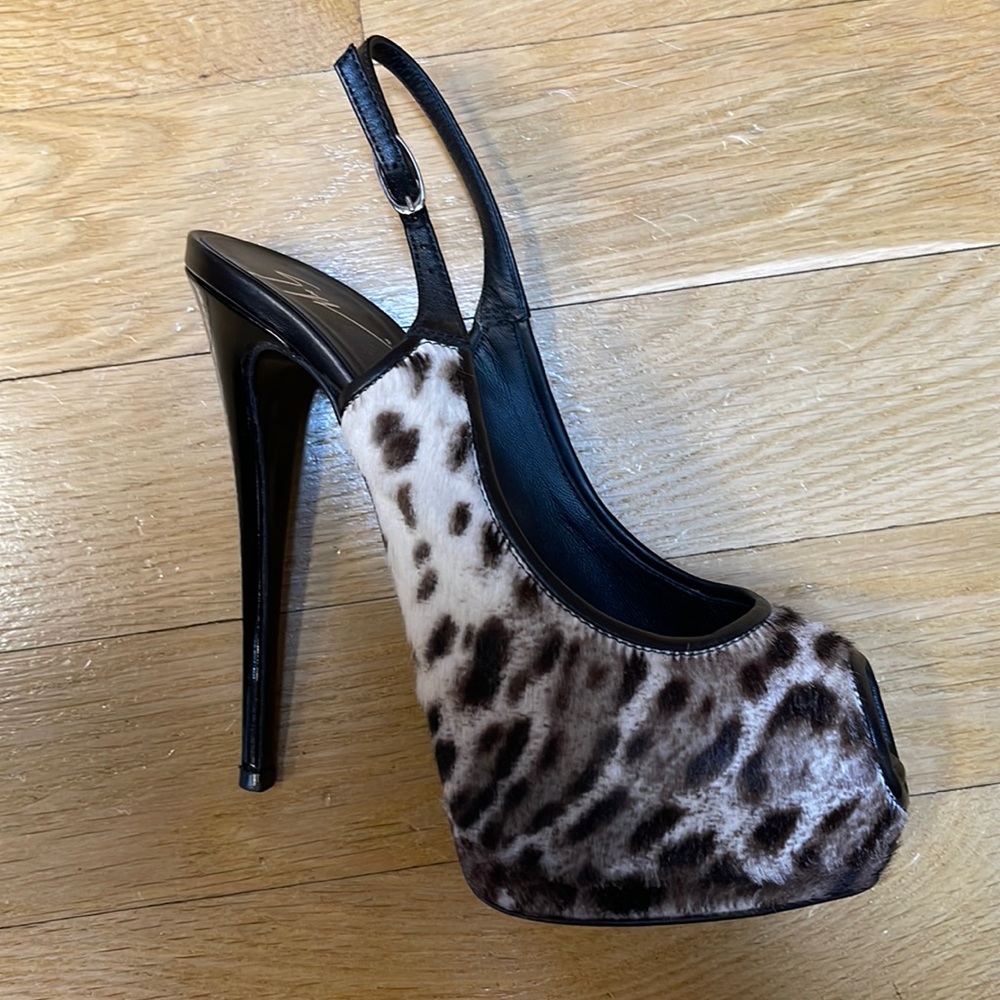 Giuseppe Zanotti Slingback Ponyhair Heels Size 38.5